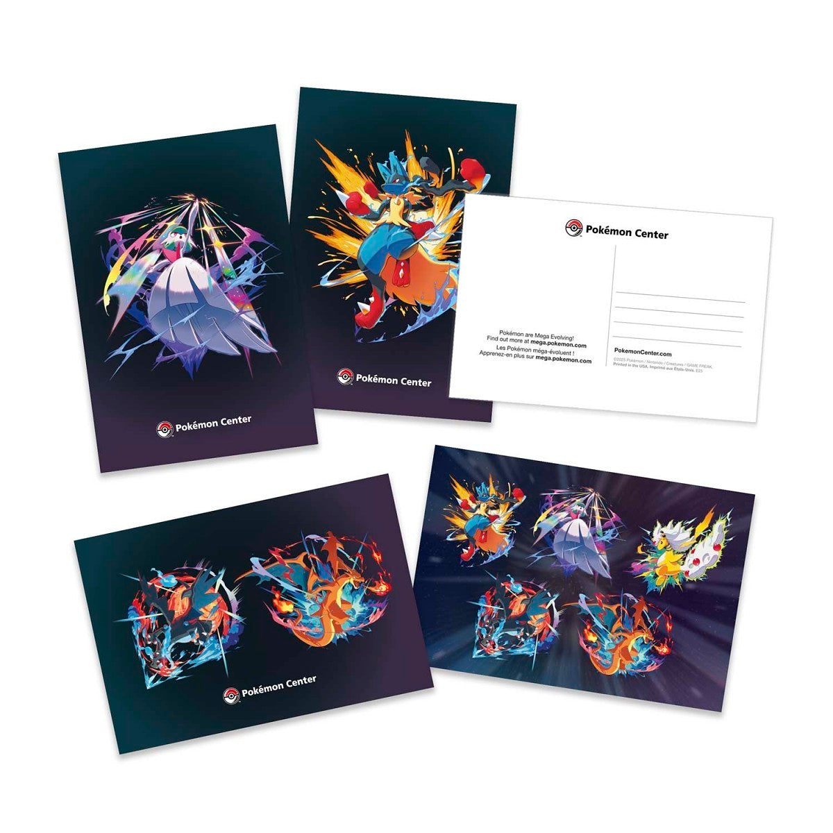 Mega Evolution Postcards Pokemon Center inhoud