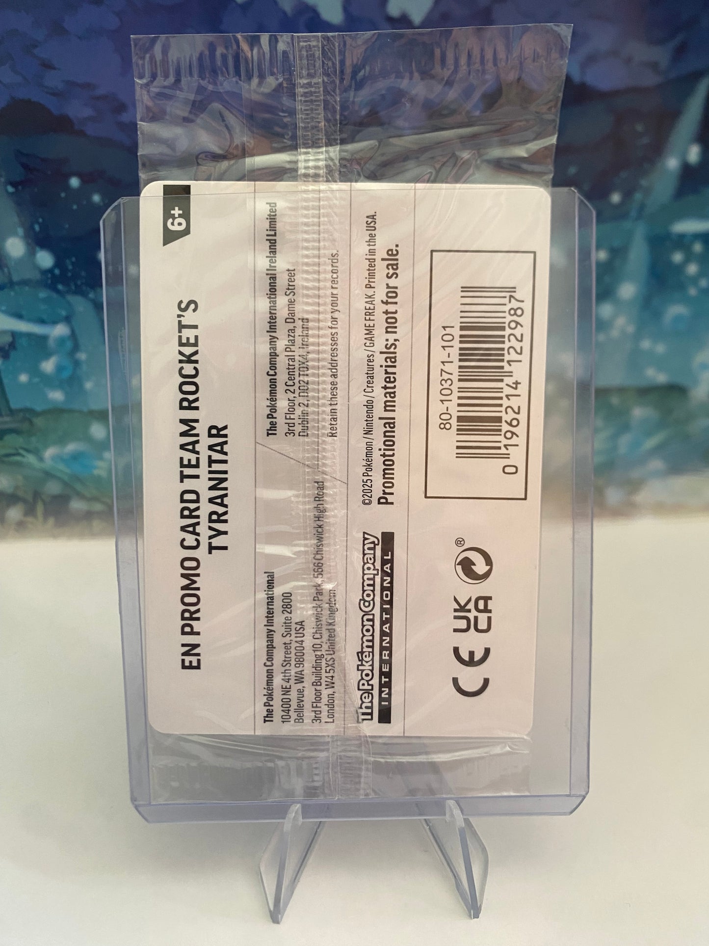 Tyranitar 96 Pokemon Center sealed achterkant toploader