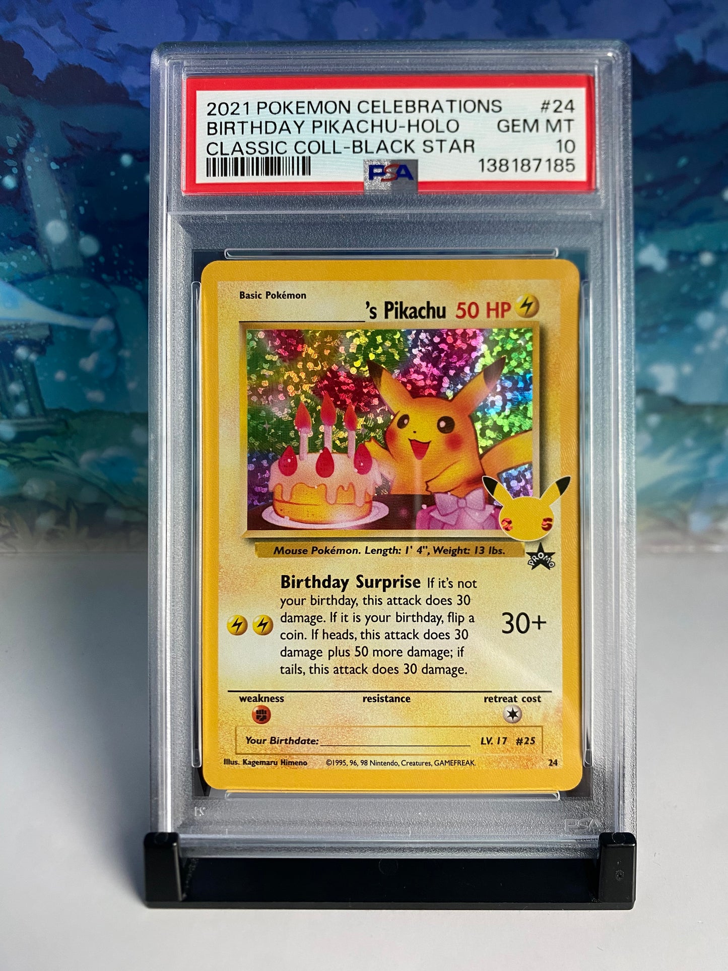 Birthday Pikachu 024 PSA 10 Sealed Collector