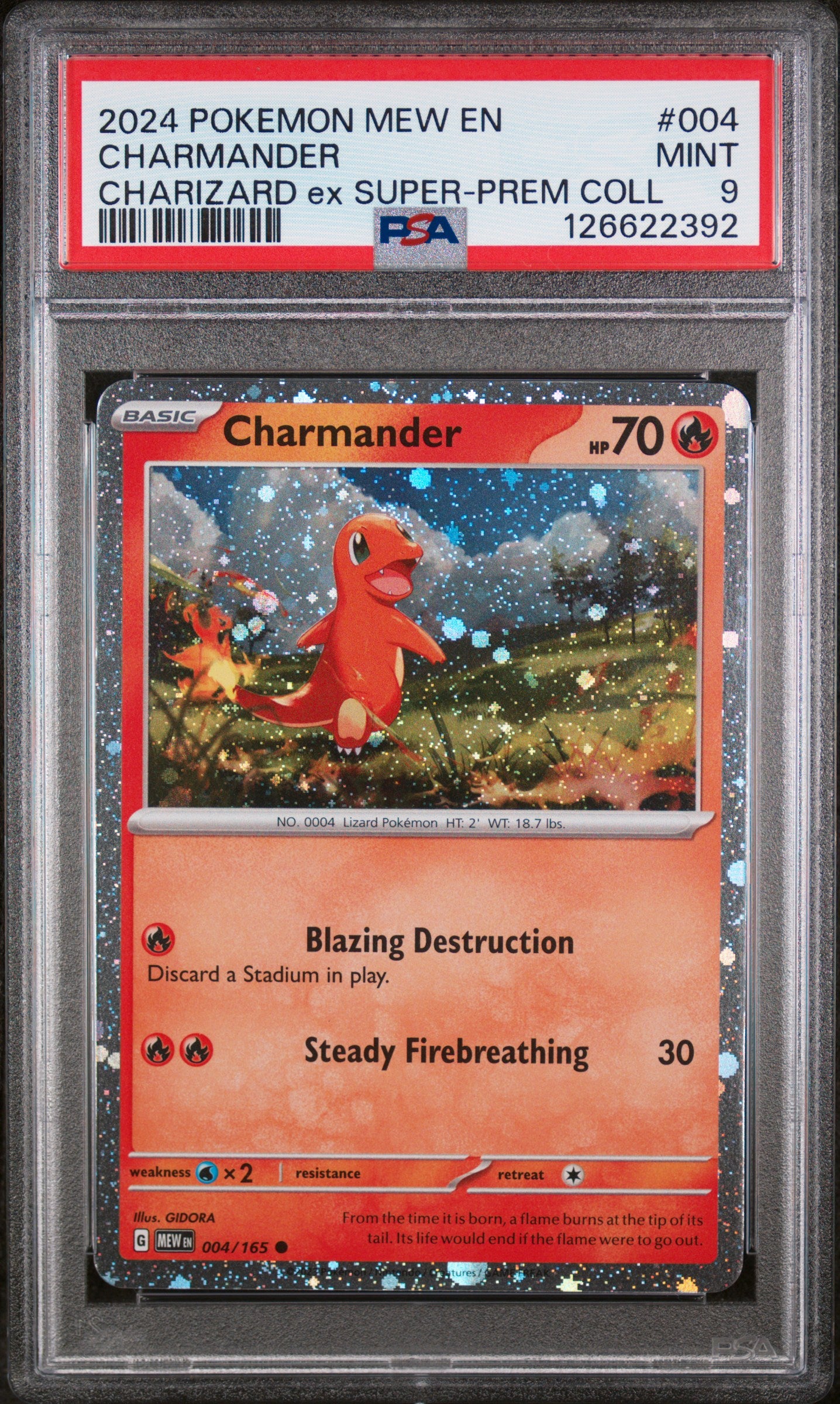 Charmander 004 151 Cosmos Holo PSA 9 voorkant