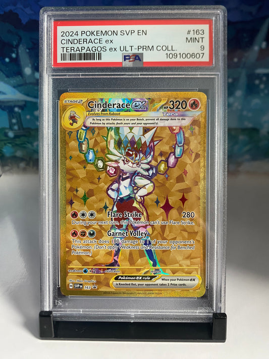 Cinderace SVP163 Terapagos Ultra Premium Collection PSA 9