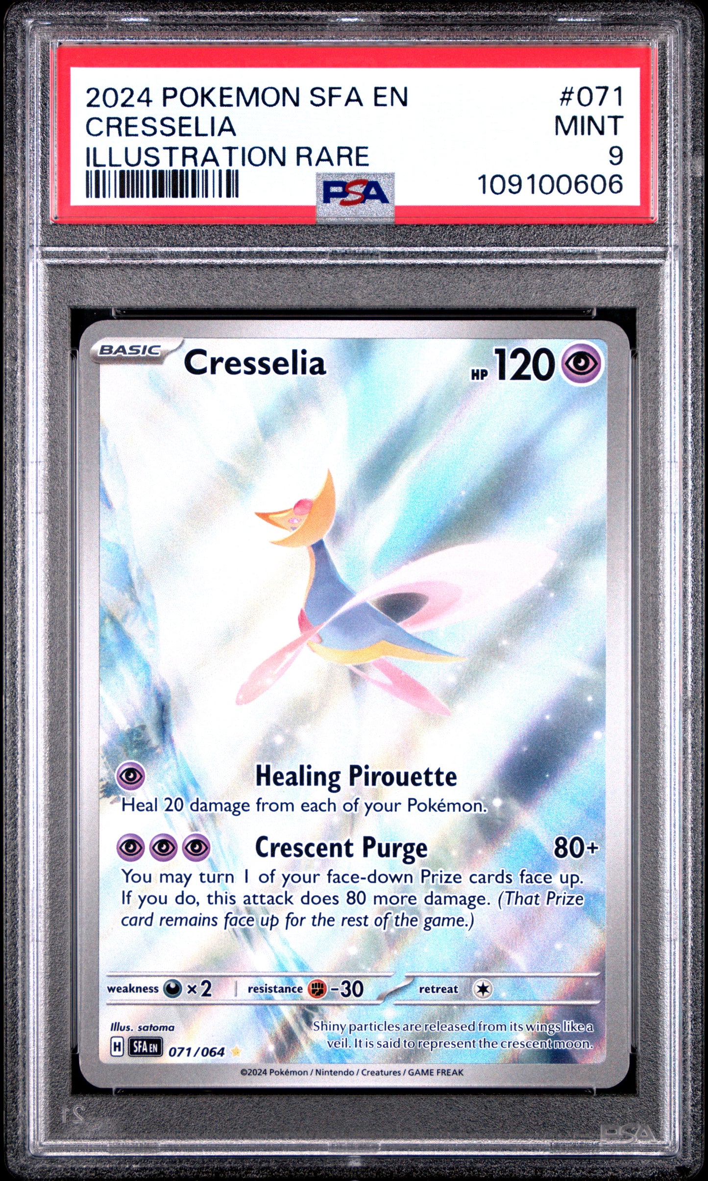 Cresselia 71 Shrouded Fable PSA 9 voorkant