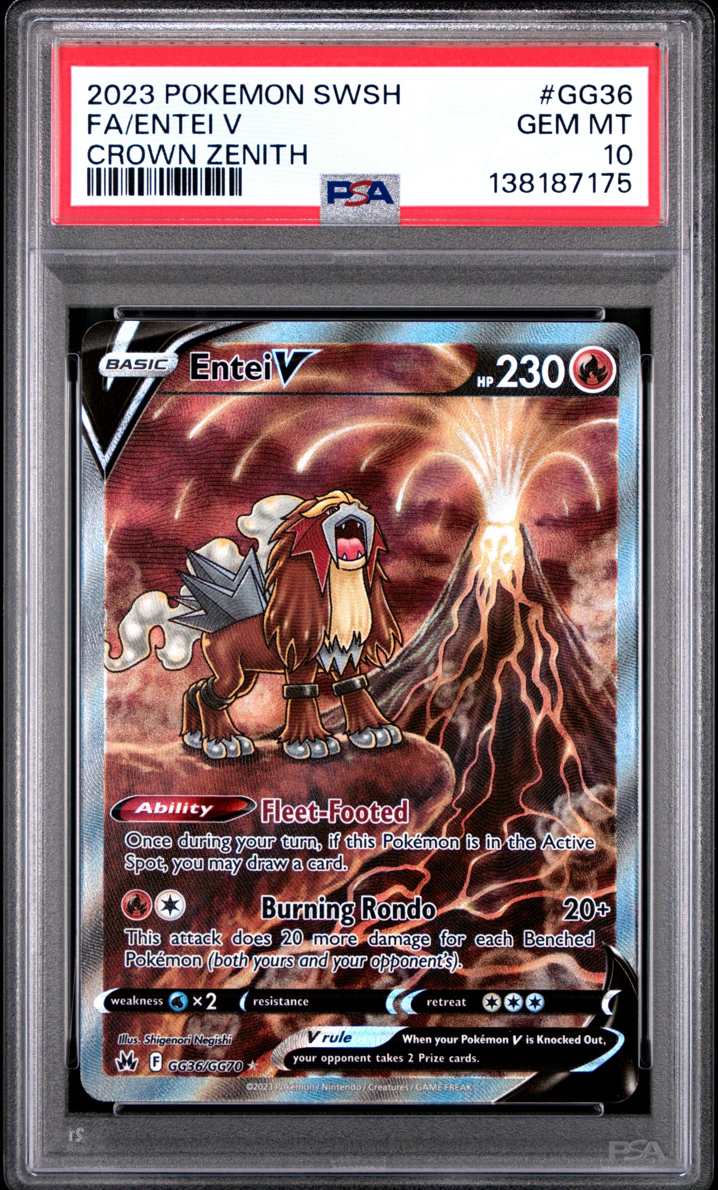 Entei V GG36 PSA 10 voorkant