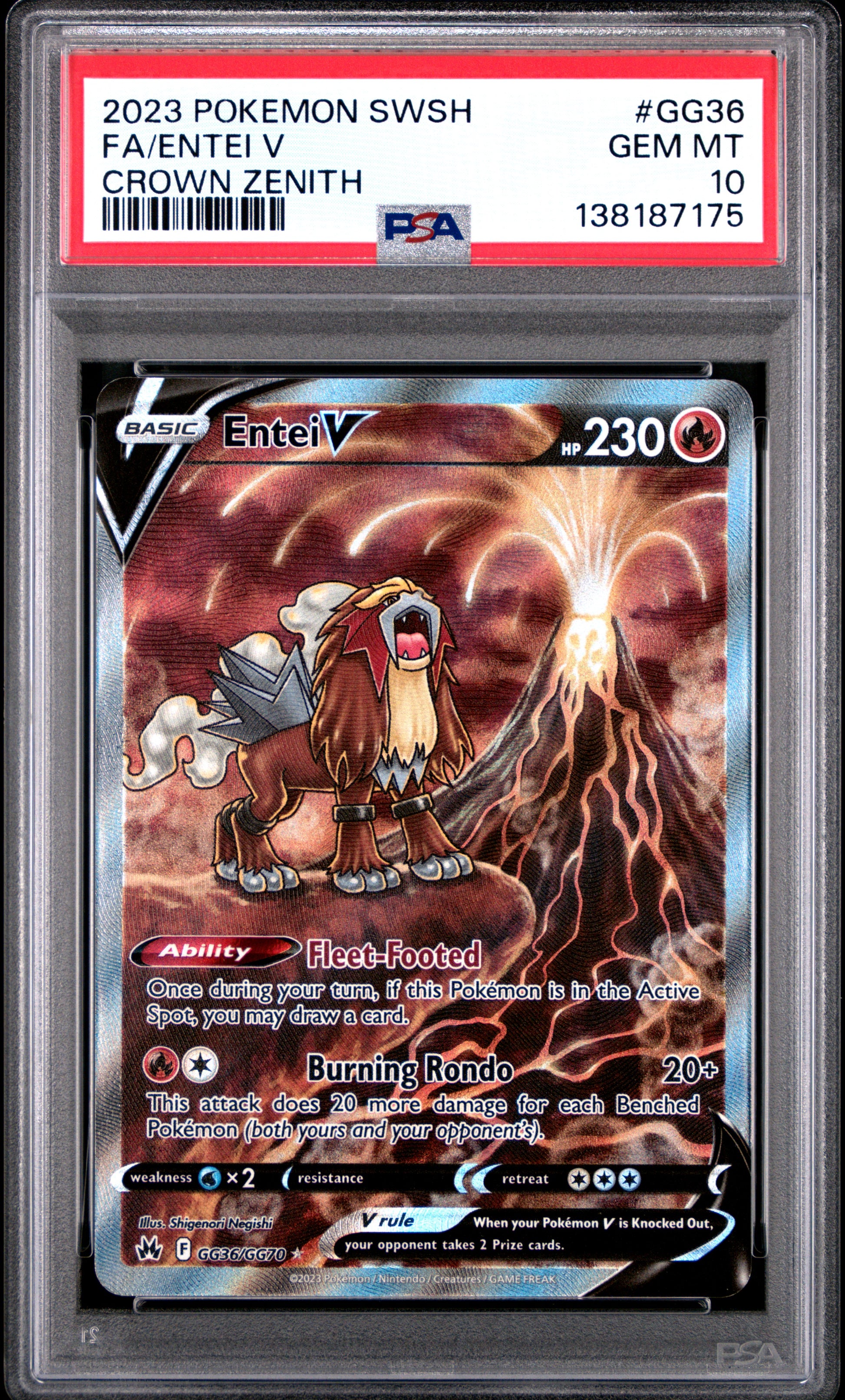 Entei V GG36 PSA 10 voorkant