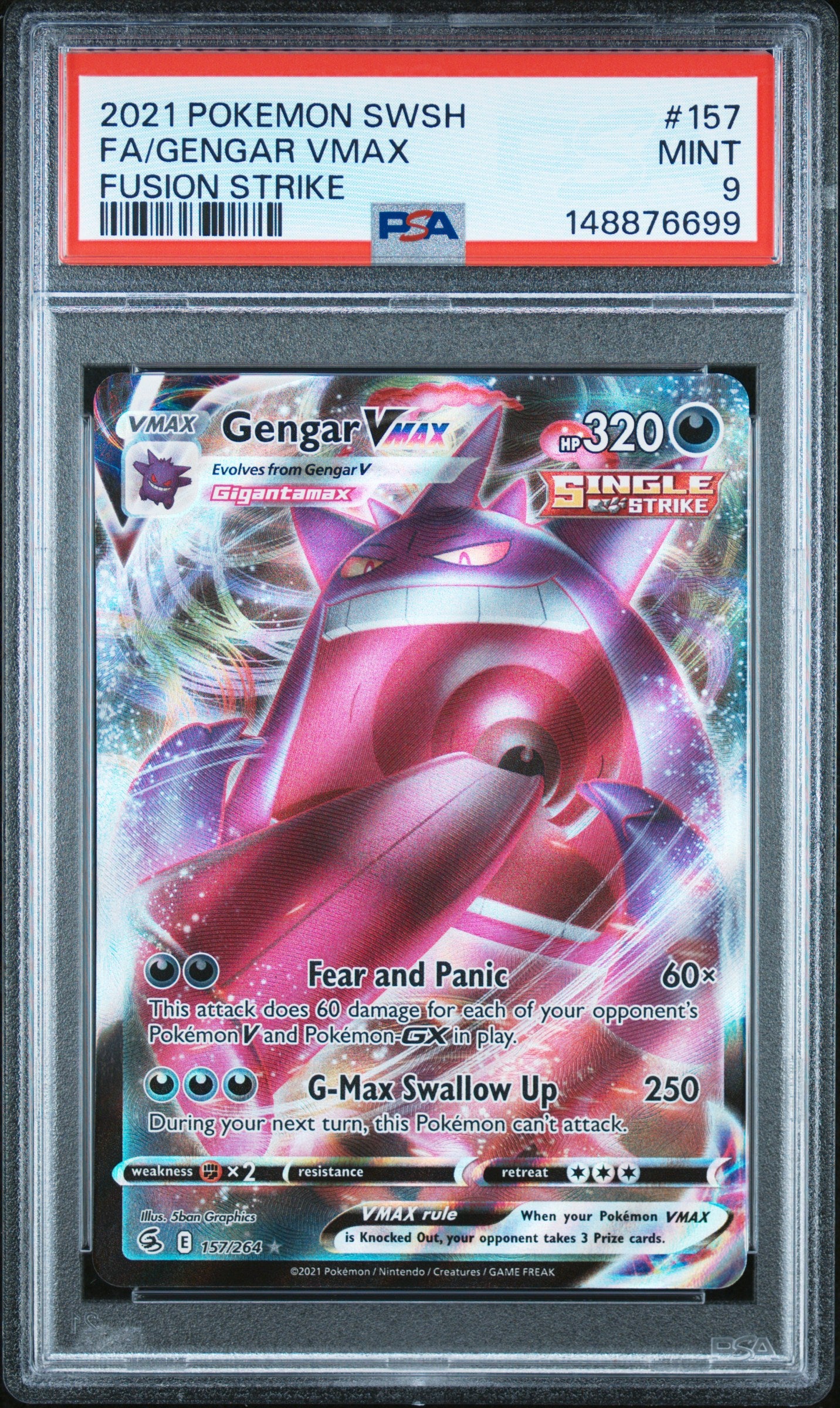Gengar Vmax 157 PSA 9 voorkant