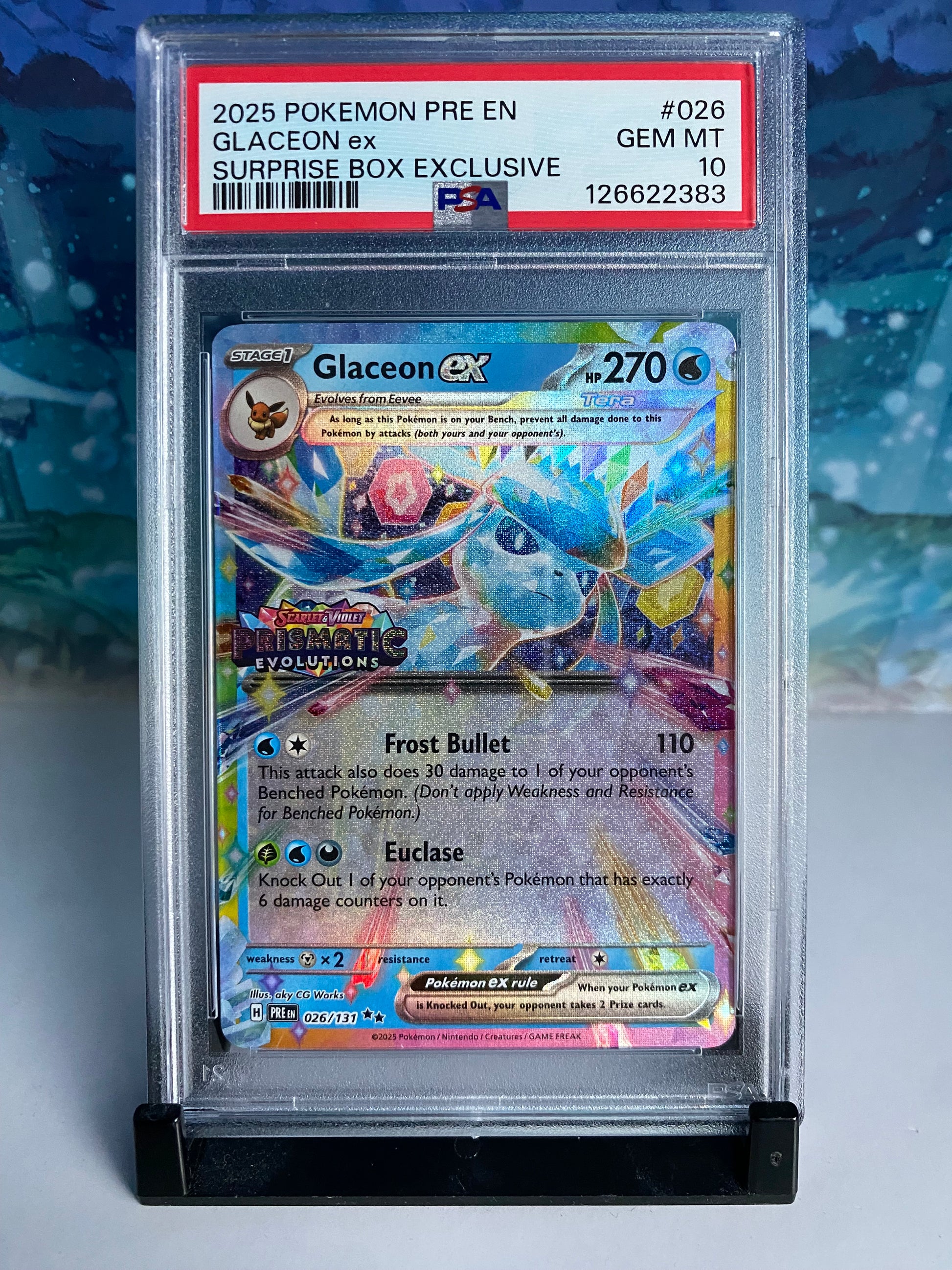 Glaceon Prismatic Evolutions Surprise Box PSA 10 Sealed Collector