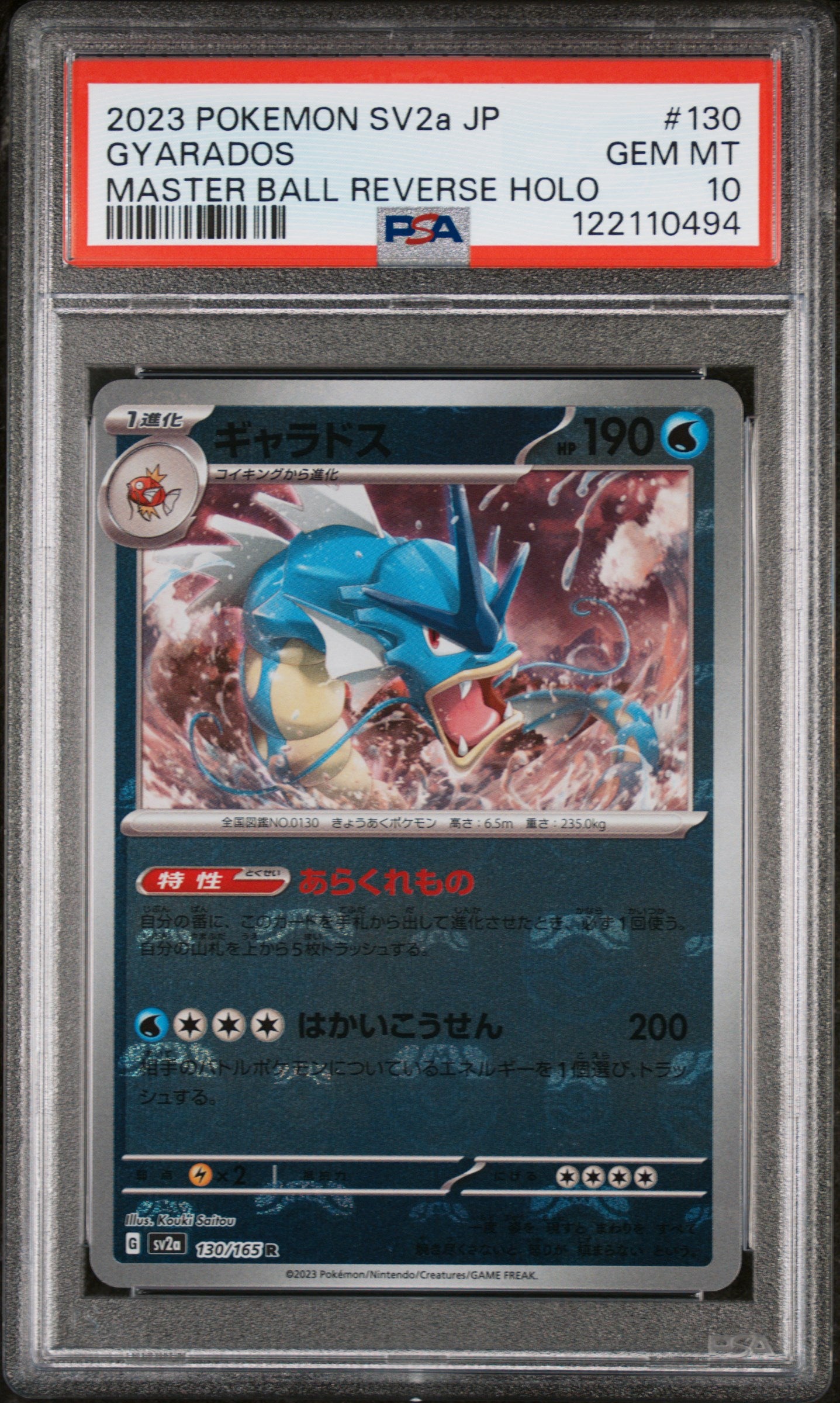 Gyarados Master Ball PSA 10 voorkant