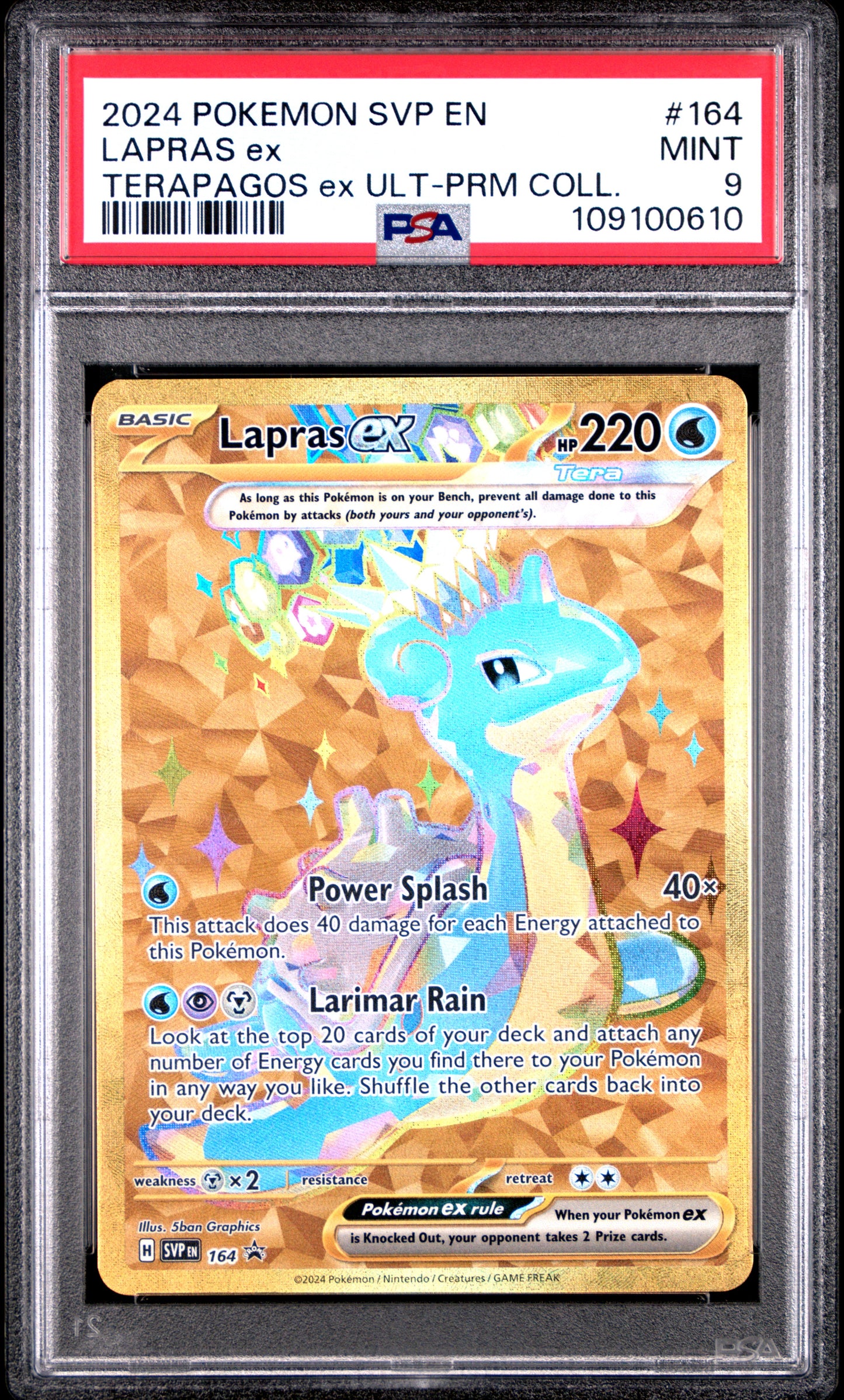 Lapras SVP164 Terapagos Ultra Premium Collection PSA 9 voorkant