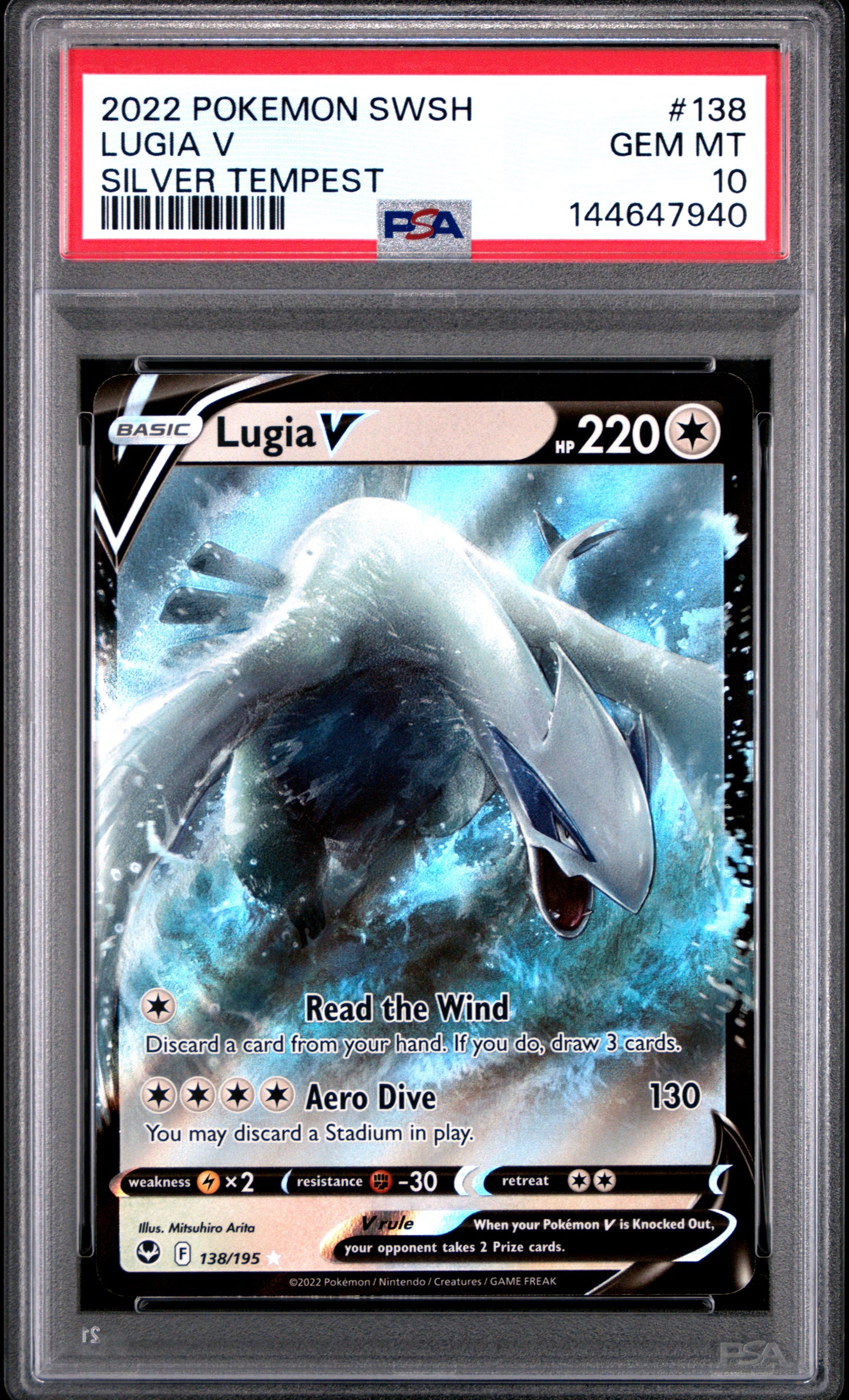 Lugia V 138 PSA 10 voorkant