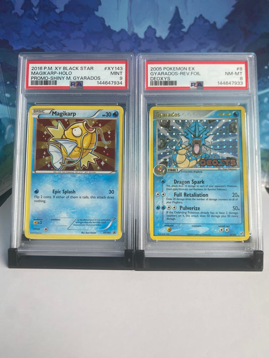 Magikarp XY143 PSA 9 & Gyarados 8 Deoxys Reverse Sealed Collector 