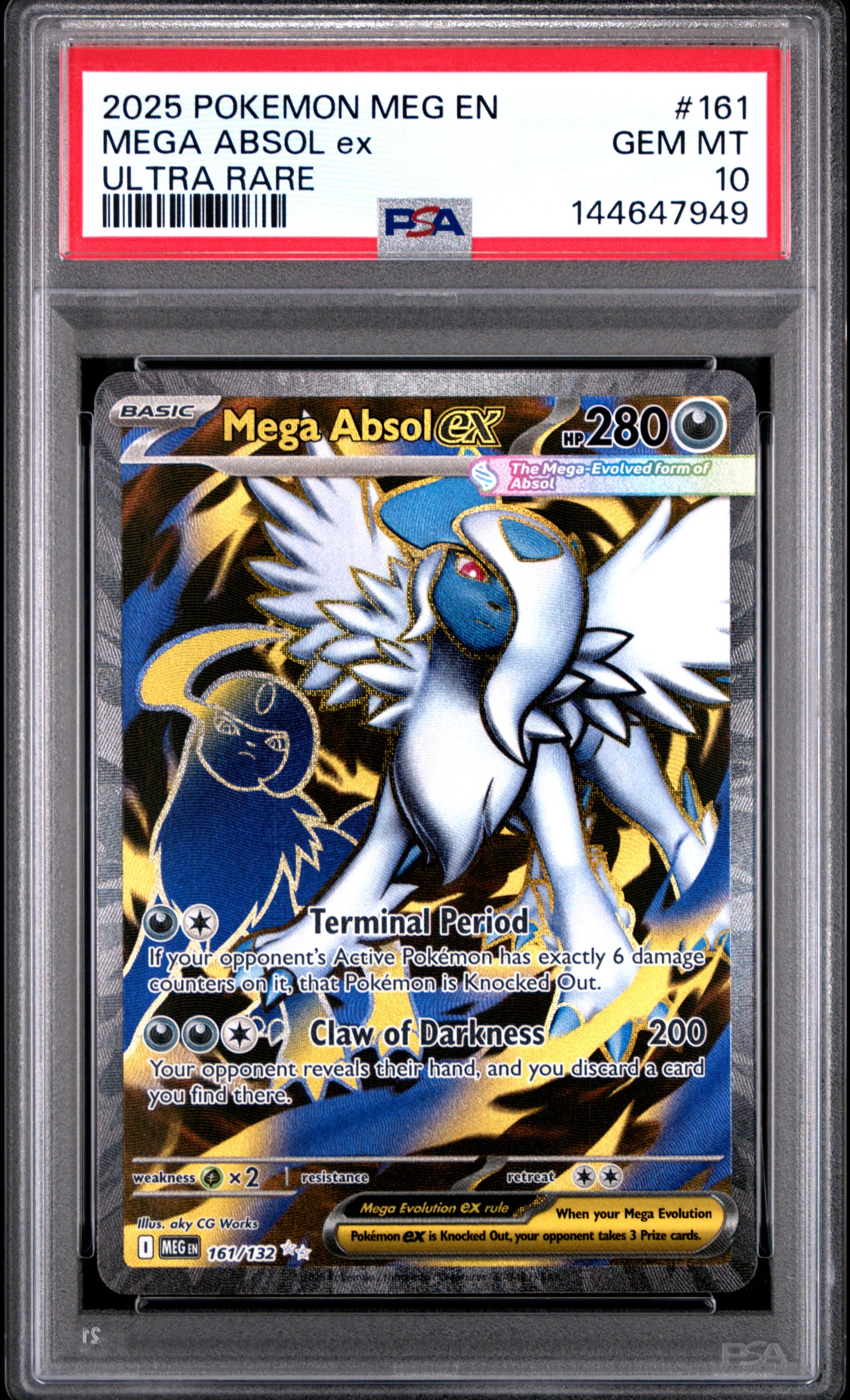 Mega Absol ex 161 PSA 10 voorkant