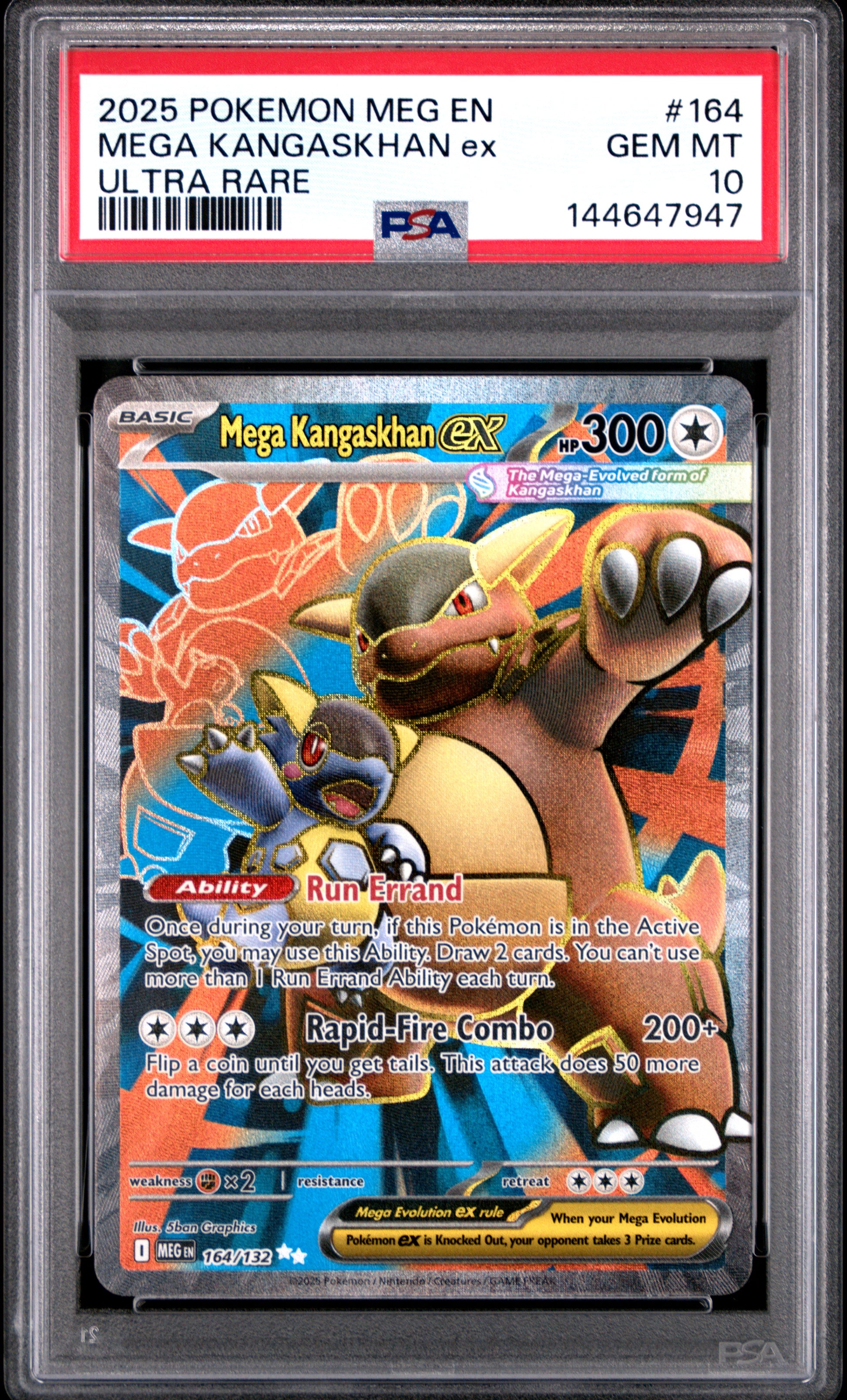 Mega Kangaskhan ex 164 PSA 10 voorkant