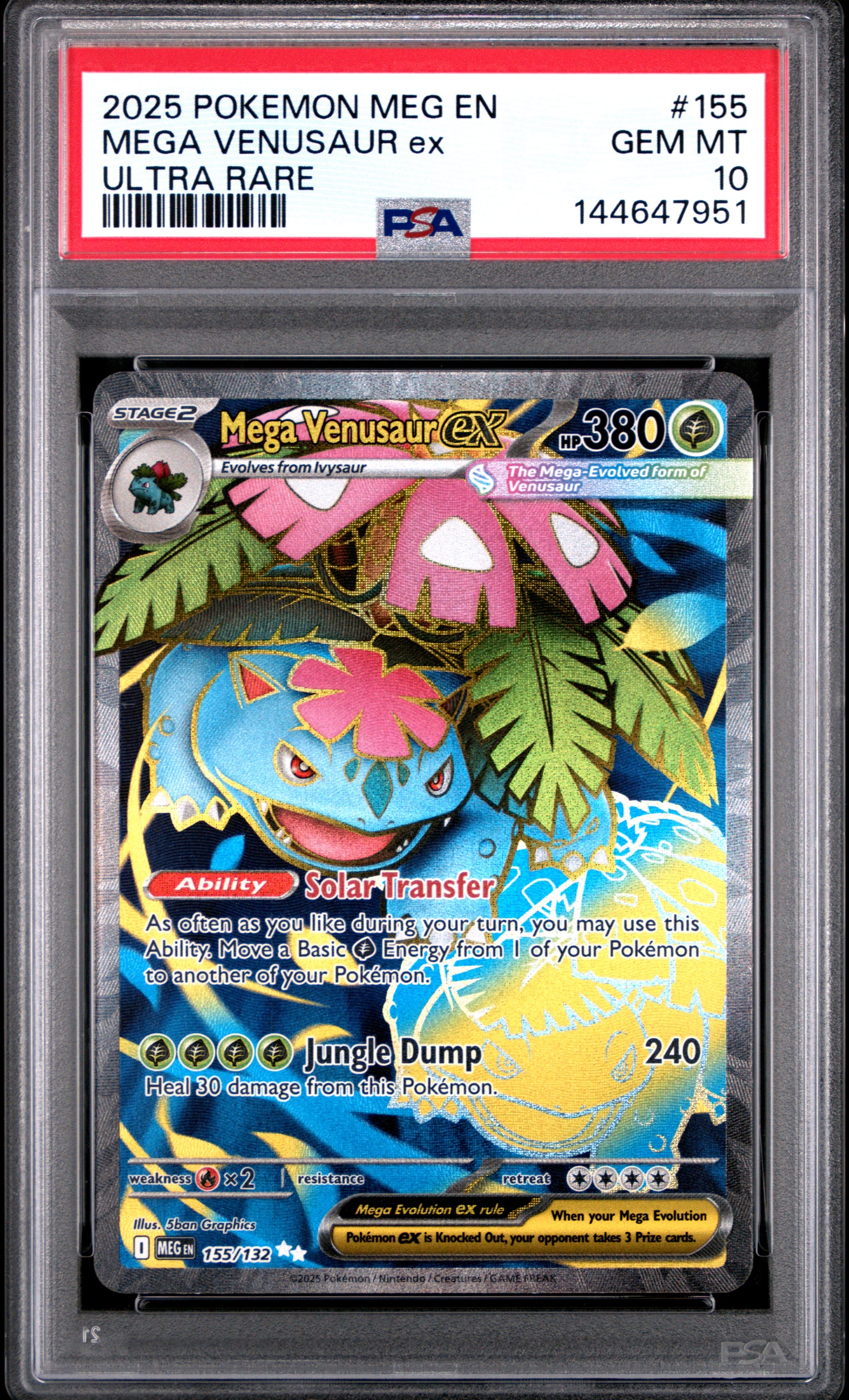 Mega Venusaur ex 156 PSA 10 voorkant