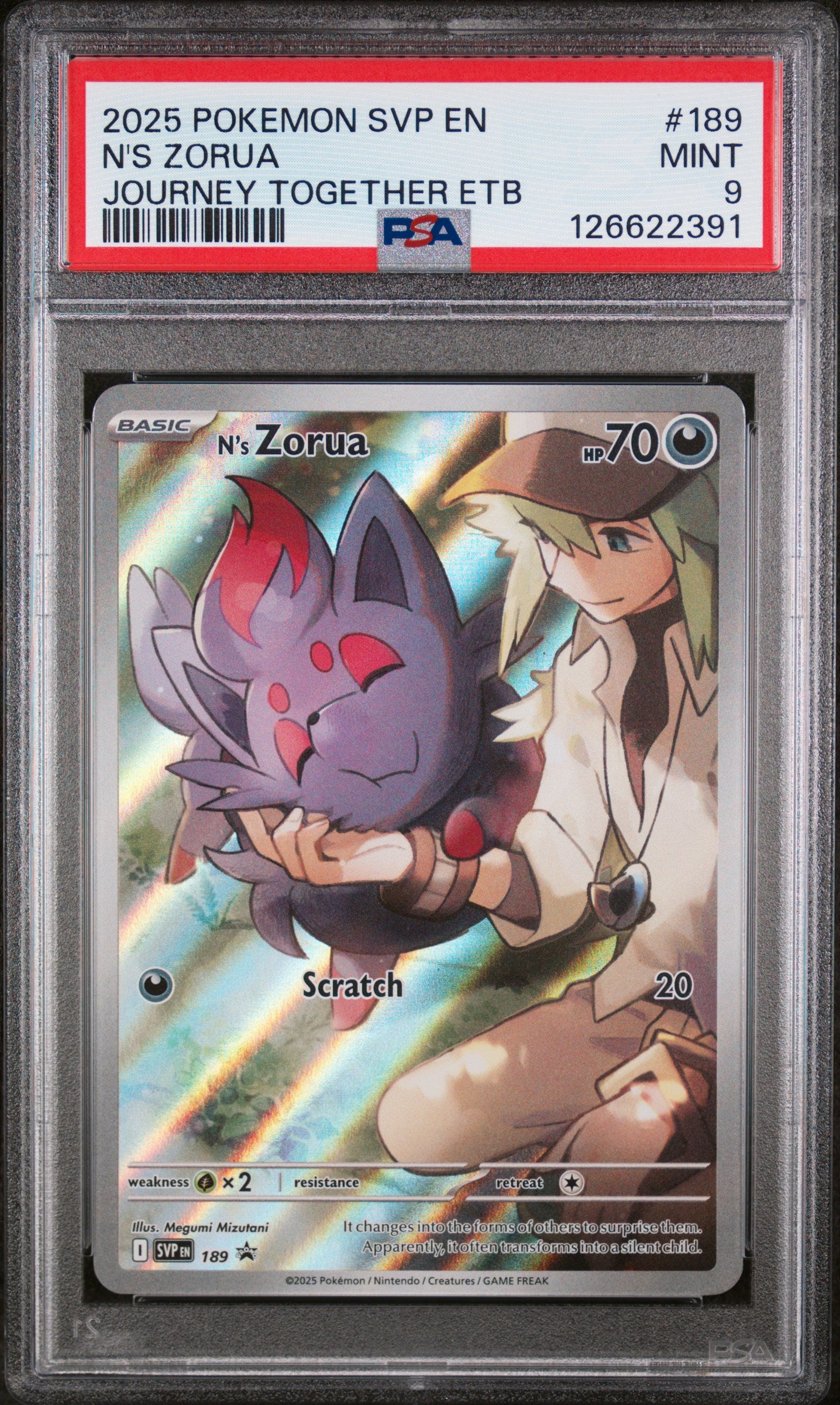 N's Zorua SVP189 PSA 9 voorkant