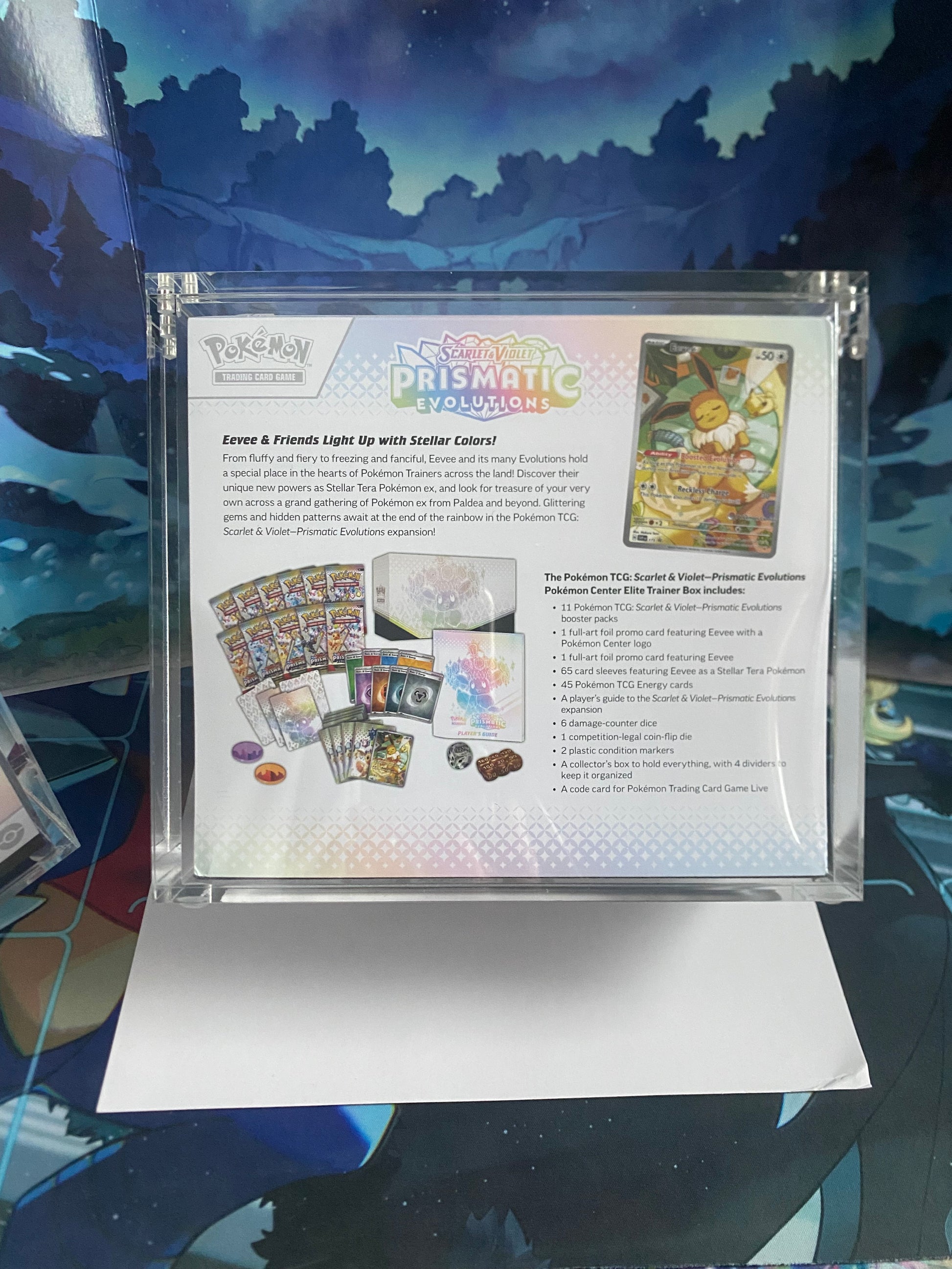 Prismatic Evolutions Pokemon Center ETB acryl
