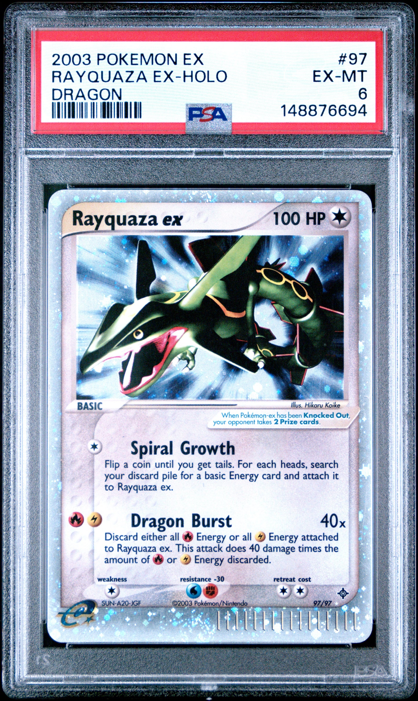 Rayquaza ex Dragon 97 PSA 6 voorkant
