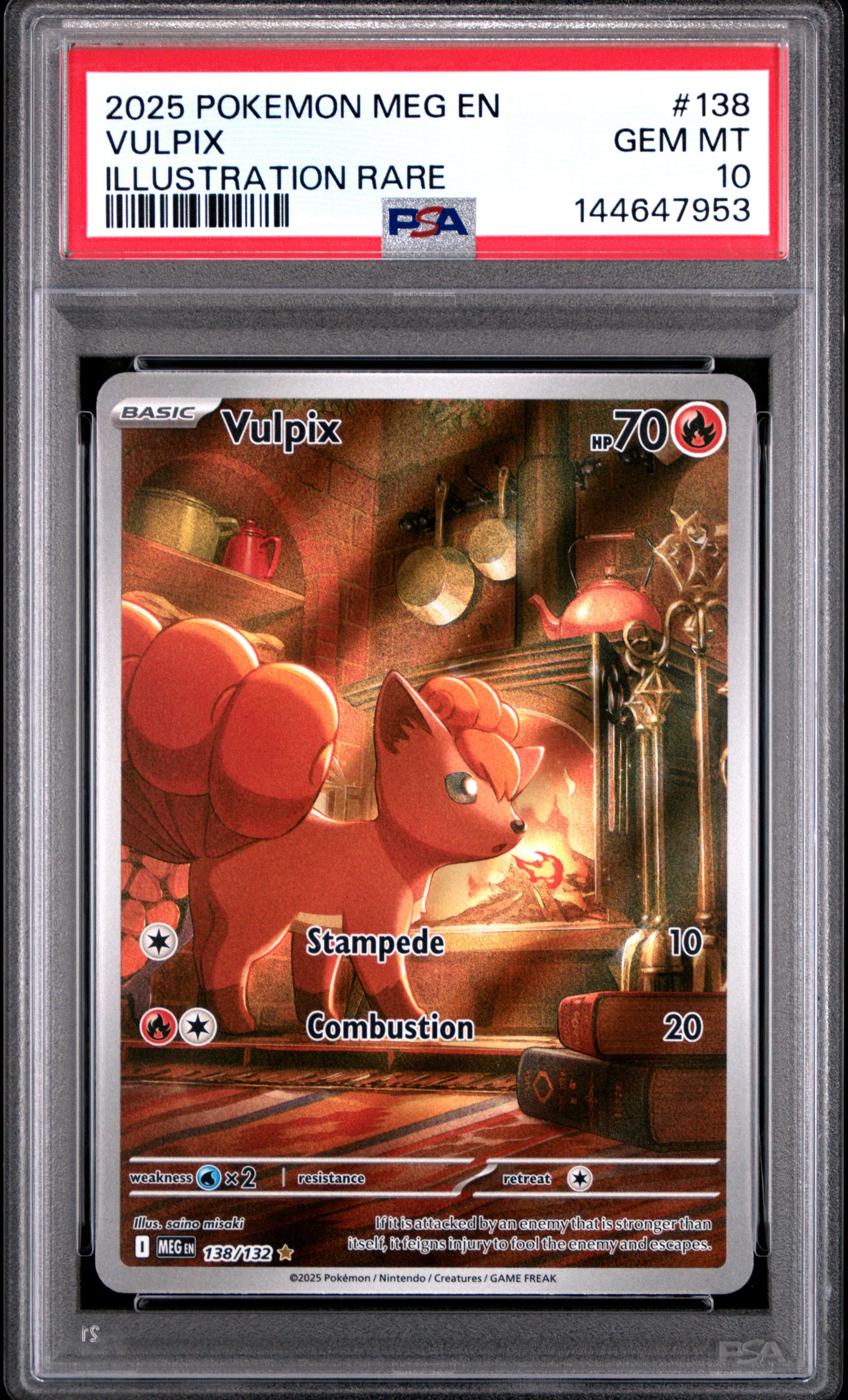 Vulpix 138 PSA 10 voorkant